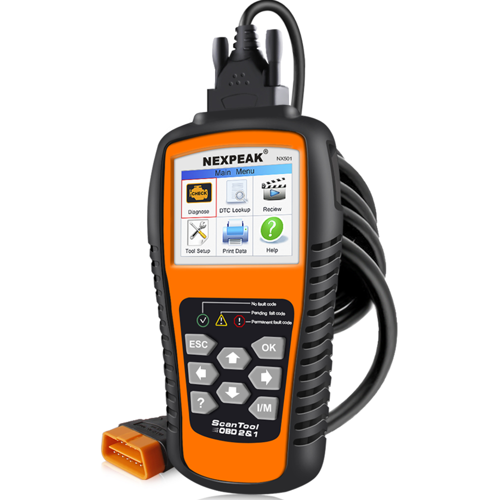 NEXPEAK NX501 Enhanced OBDII Auto Code Scanner Colorful Screen 10 Modes OBD  Diagnostic Tool Emission SMOG Checker_NEXPEAK®