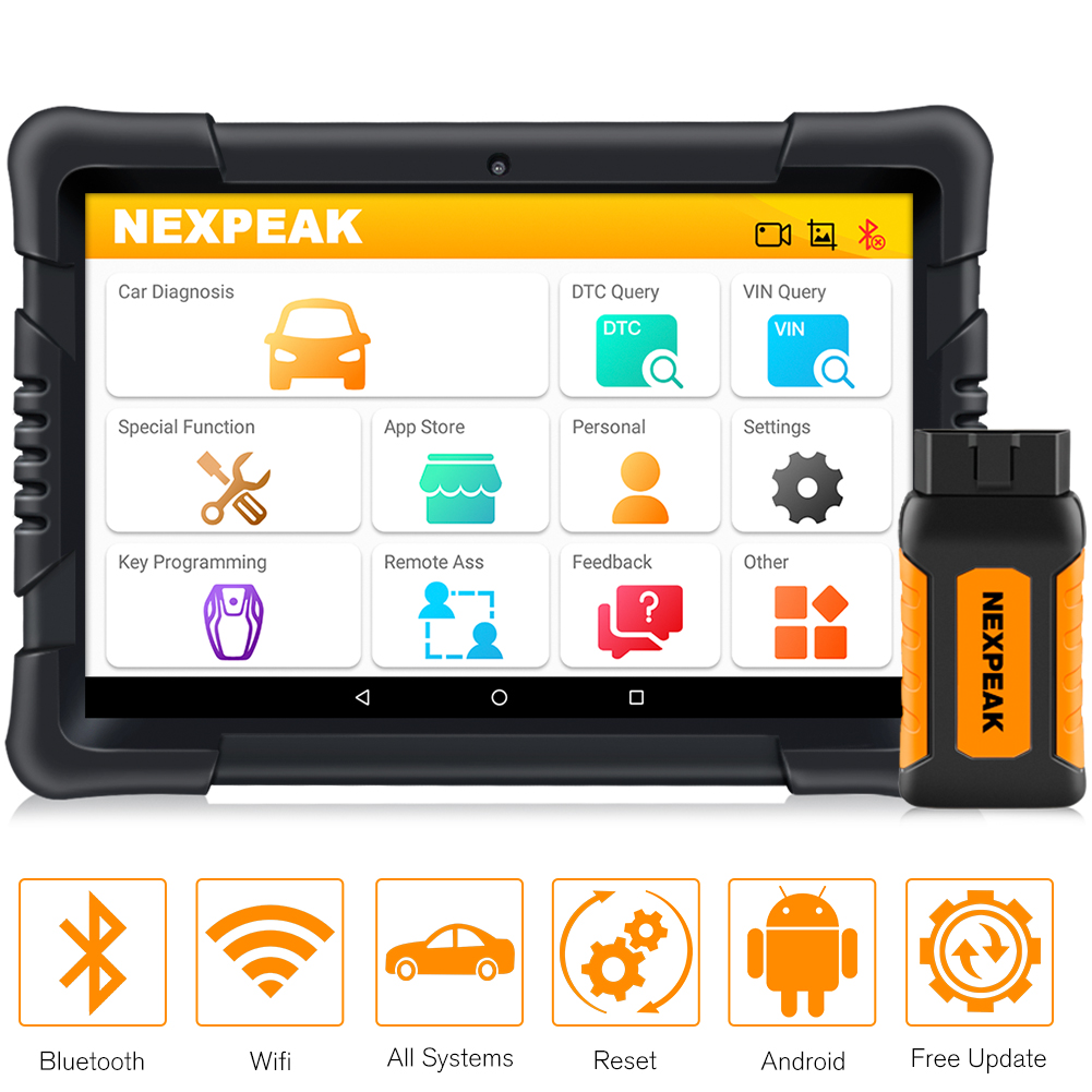 NEXPEAK K1 Bluetooth 4.2 ABS SRS TPMS DPF Auto OBD 2 IMMO Key EPB Oil Reset Automotive Scanner Car Diagnostic Scan Tool